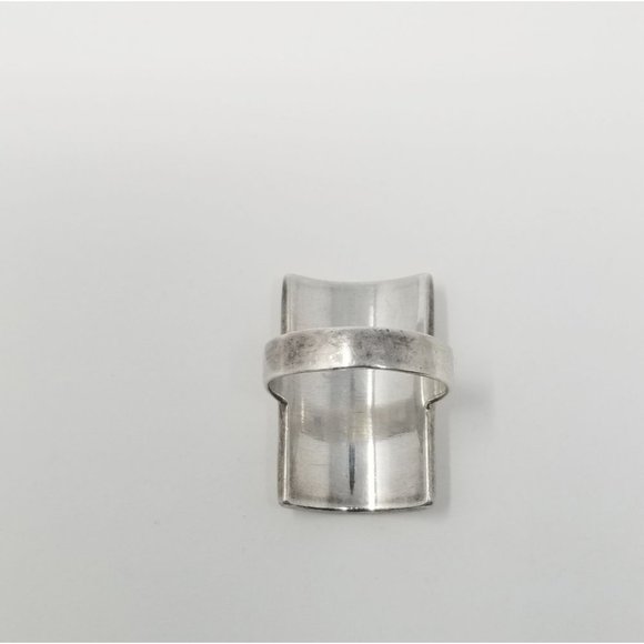 925 Sterling Silver Mother of Pearl Panel Ring Sz 8 - Picture 3 of 5